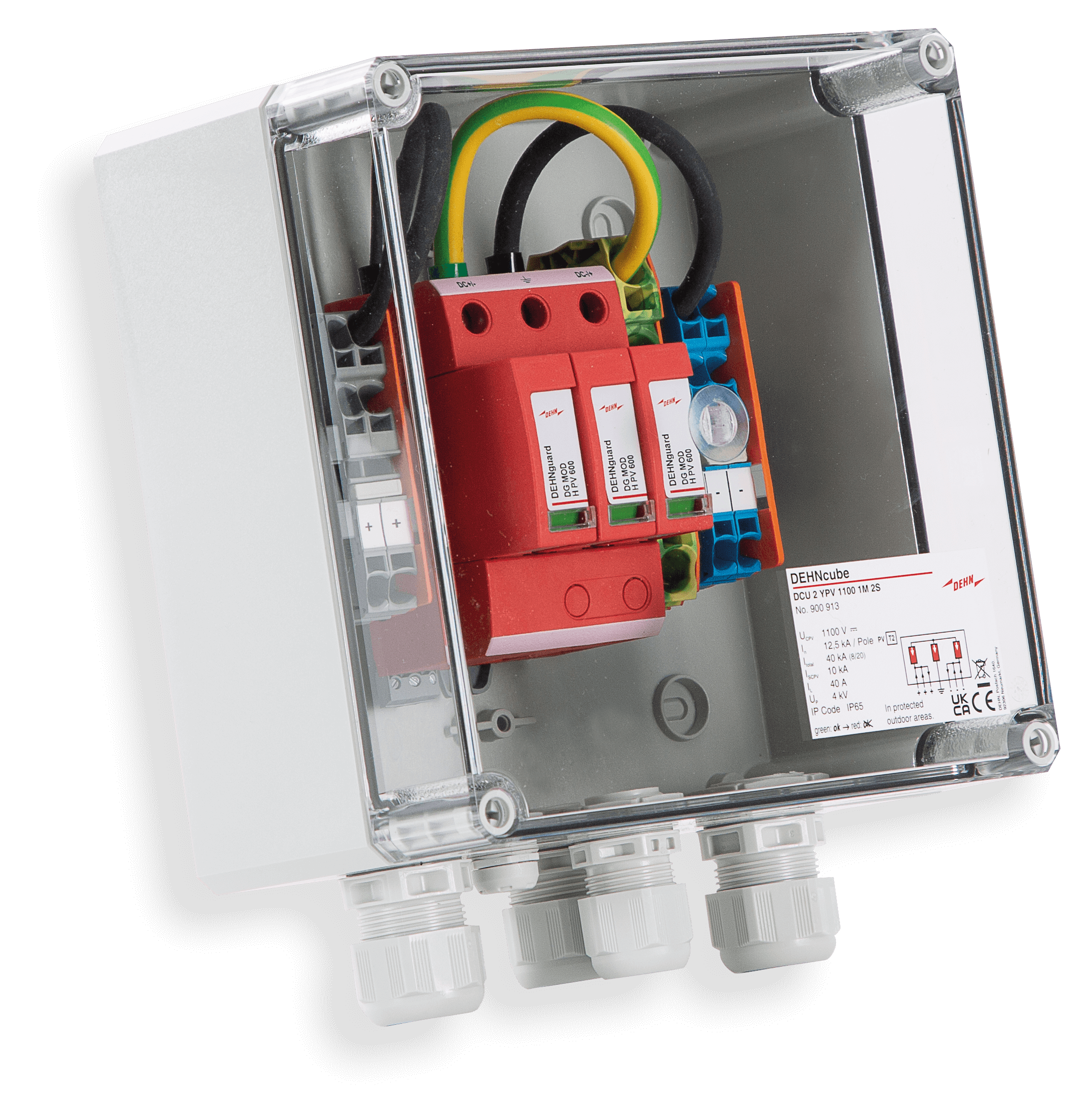 enwitec overvoltage protection DC type II, 1 MPPT, terminals