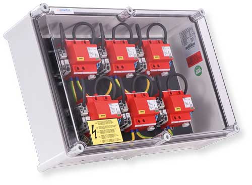 enwitec overvoltage protection DC types I+II, 6 MPPT, terminals