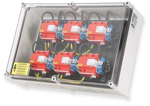 enwitec overvoltage protection DC types I+II, 6 MPPT, terminals